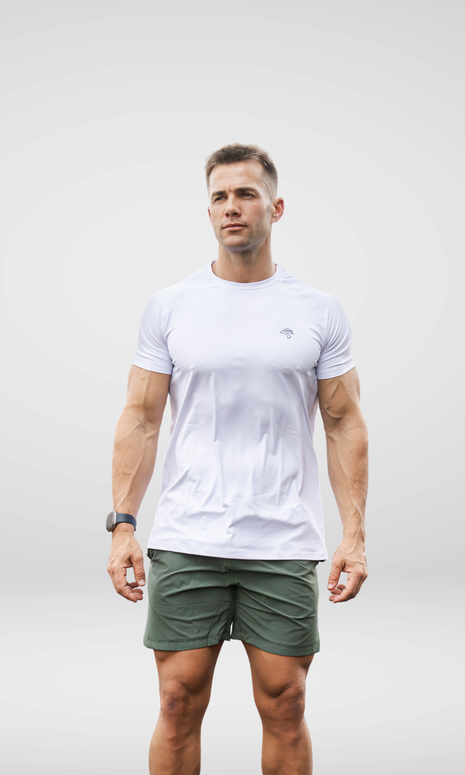 Ignite Training Set, White tee with Forest Green shorts