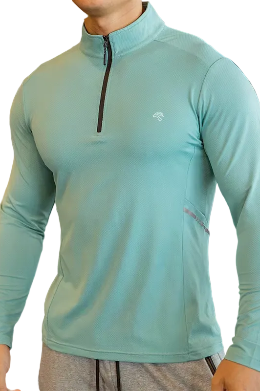 1/4 Zip Performance Top Teal — Men's Training Top UAE GCCO