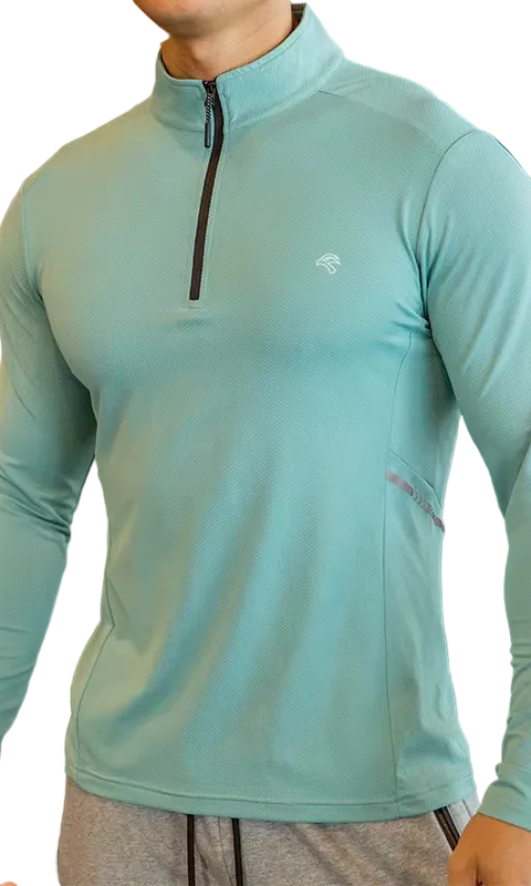 1/4 Zip Performance Top Teal — Men's Training Top UAE GCCO
