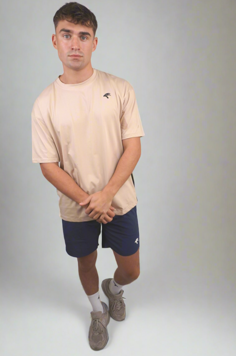 Oversize Mesh Tee Khaki — Men's Gym T-Shirt Dubai UAE GCCO