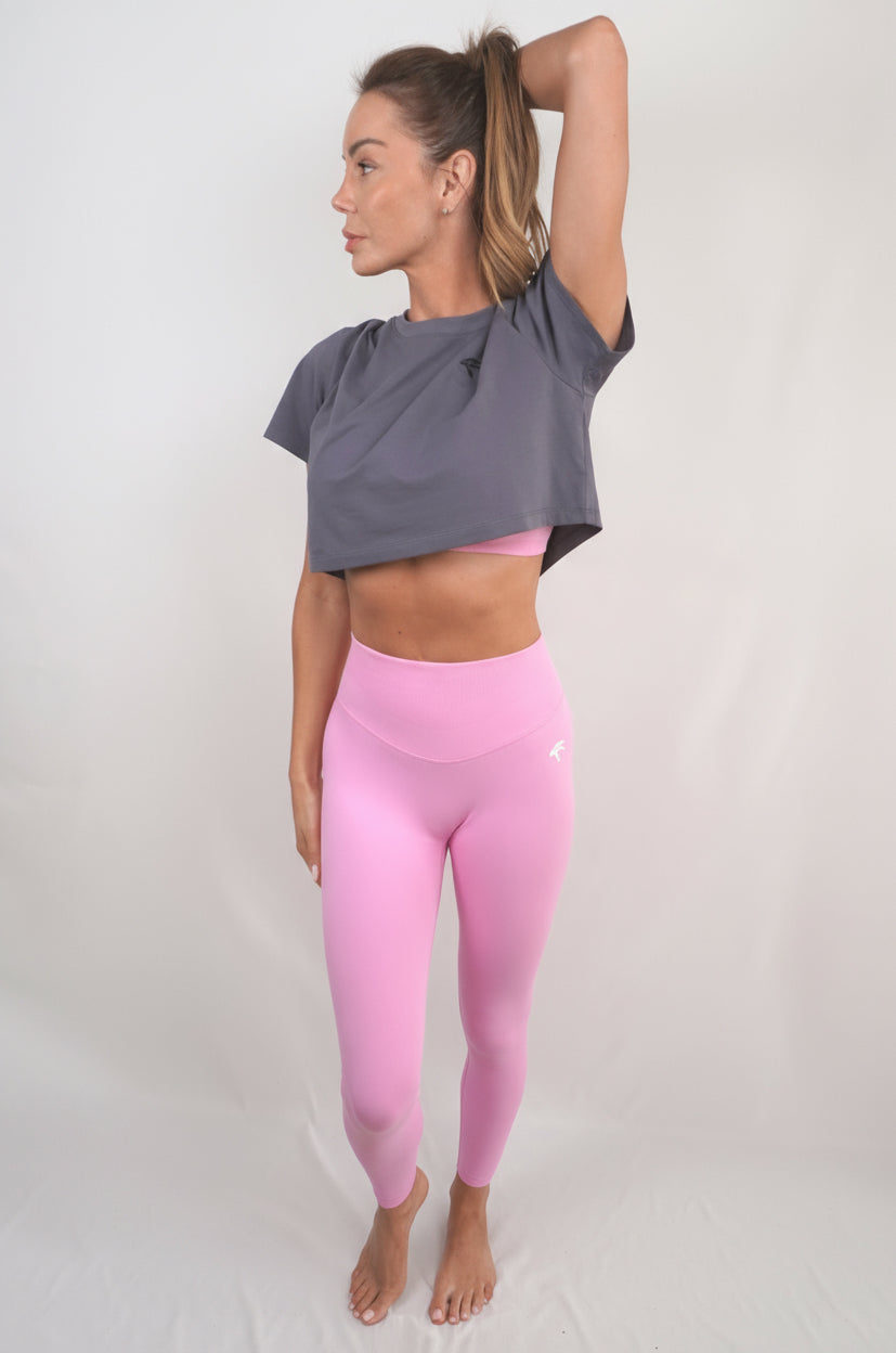 Criss Cross Scrunch Leggings Illusion Pink — Women's Gym Leggings UAE GCCO