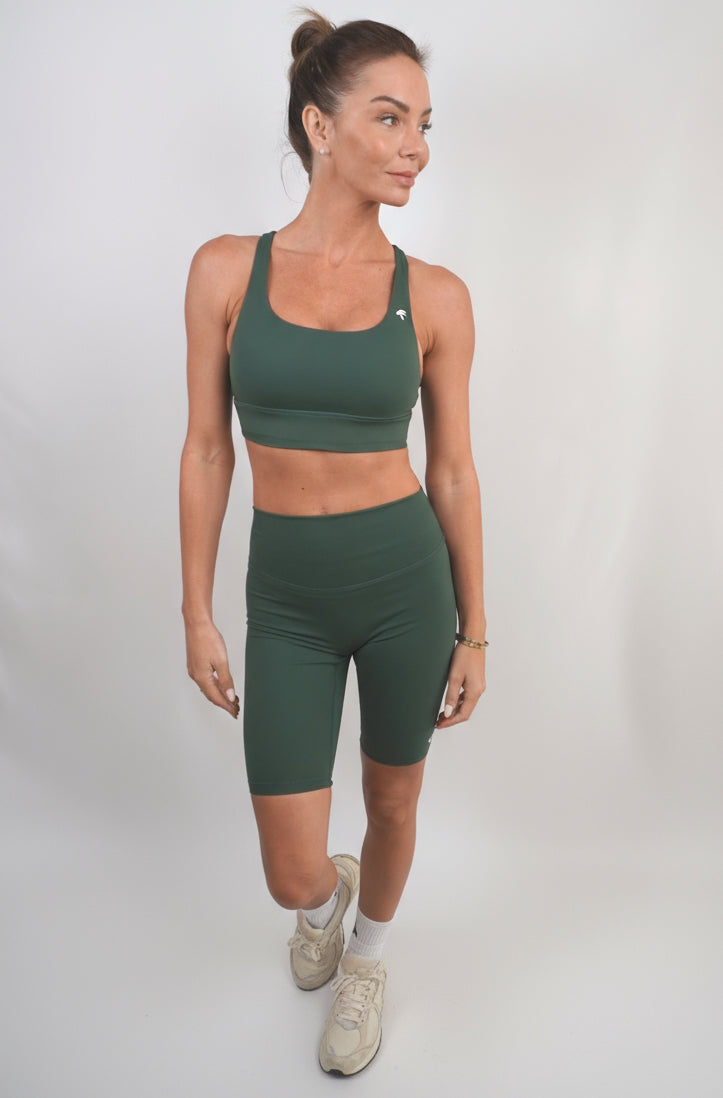 Core Shorts Dark Green — Women's High-Waist Shorts Dubai UAE GCCO