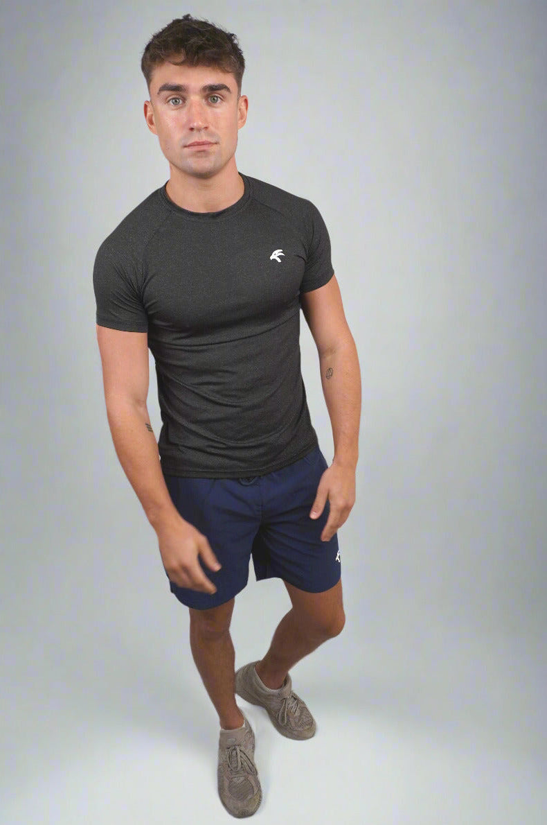 Flow Tee Charcoal — Men's Premium Training Tee Dubai UAE GCCO