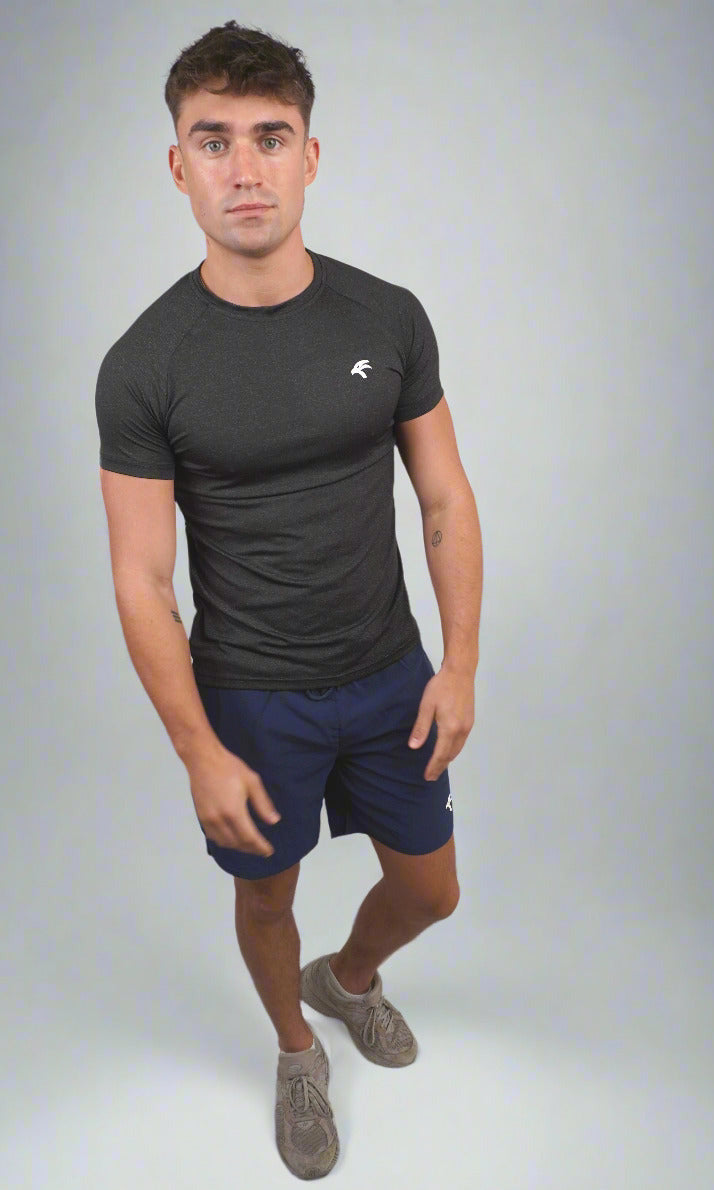 Flow Tee Charcoal — Men's Premium Training Tee Dubai UAE GCCO