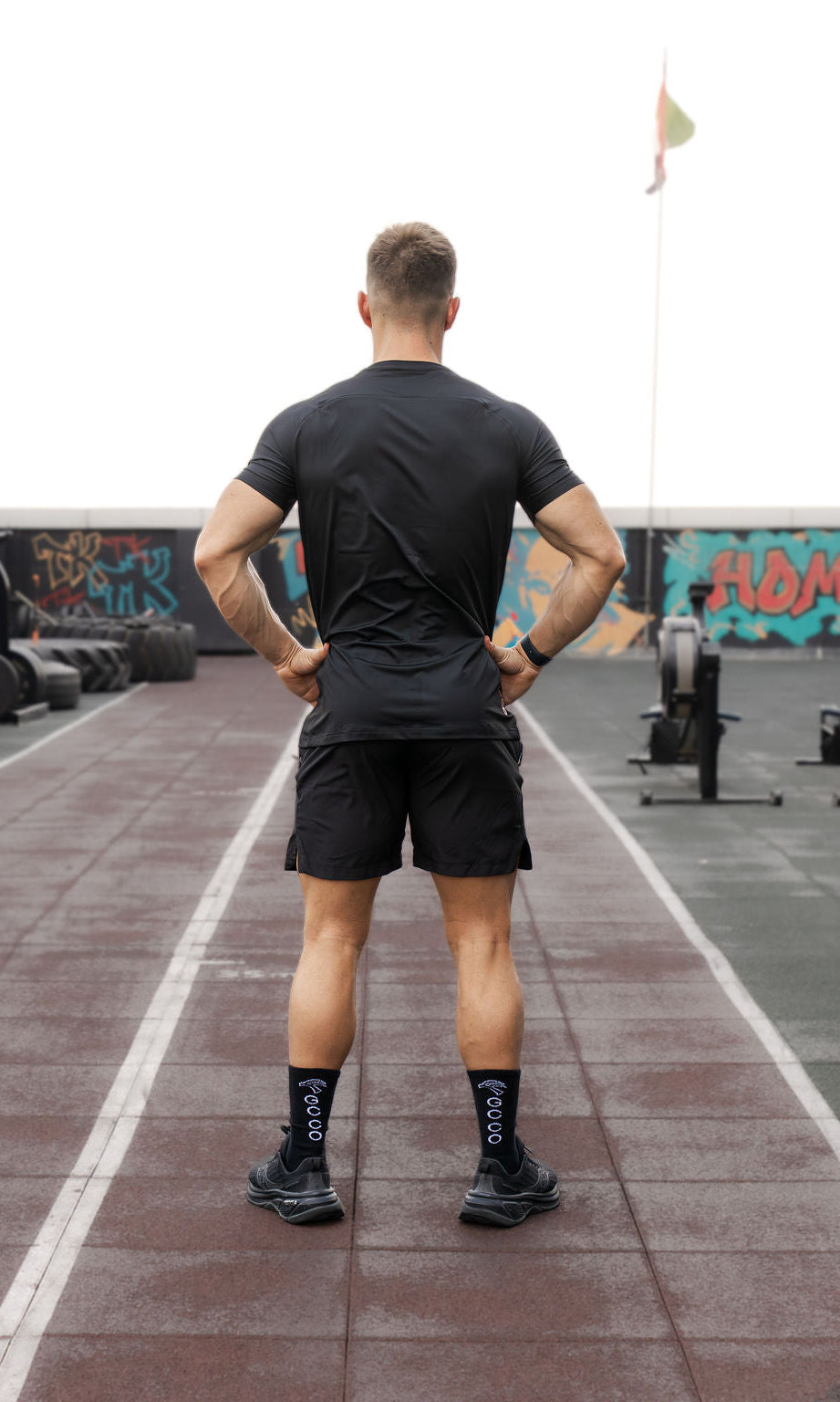 Ignite Gym Tee in Black Orange
