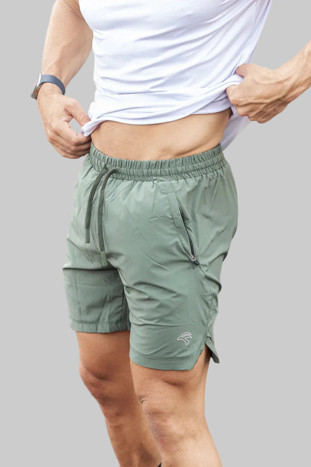 Ignite Training Set, White tee with Forest Green shorts