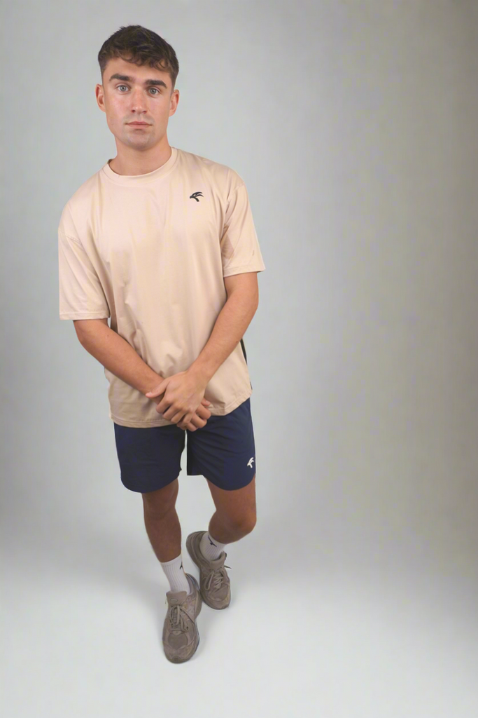 Oversize Side Mesh Tee - Khaki