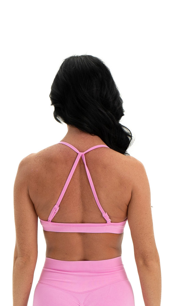 Criss Cross Seamless Sports Bra - Illusion Pink