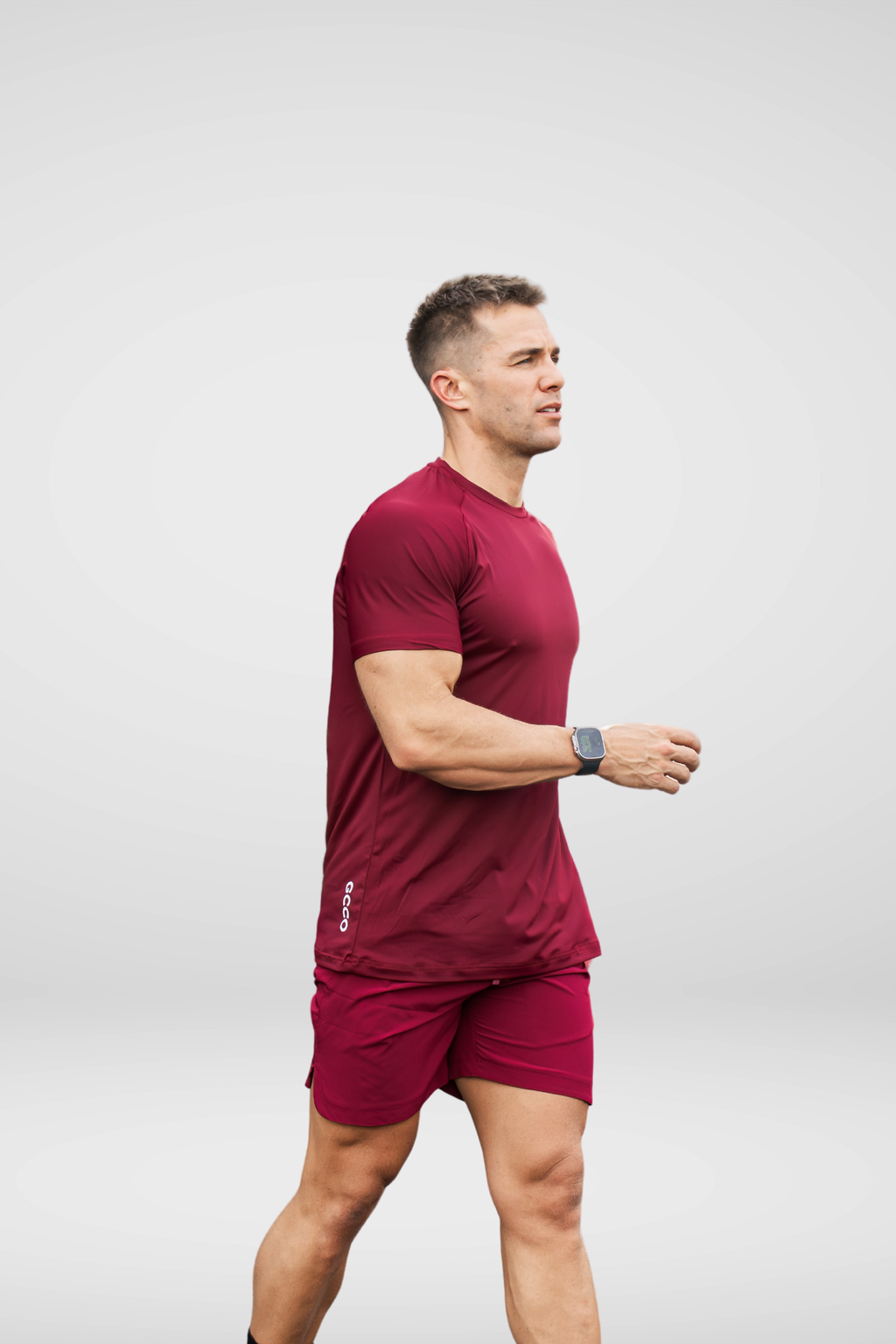 Ignite Training Set, White tee with Crimson shorts