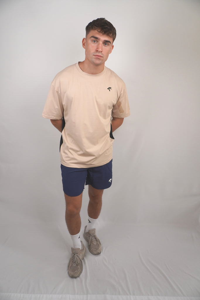 Oversize Side Mesh Tee - Khaki