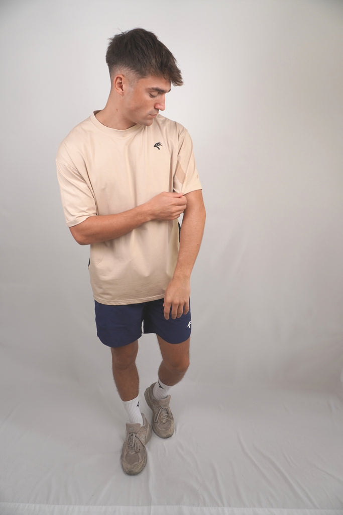 Oversize Side Mesh Tee - Khaki