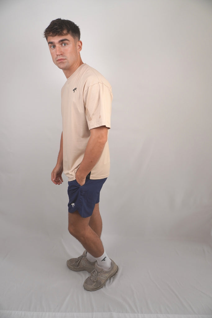 Oversize Side Mesh Tee - Khaki