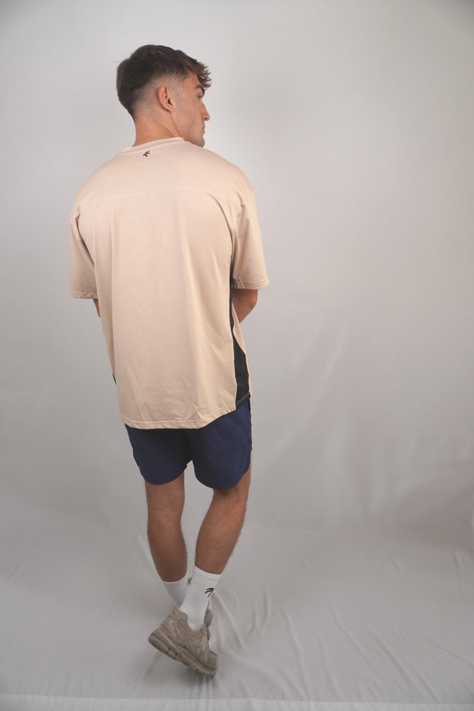 Oversize Side Mesh Tee - Khaki