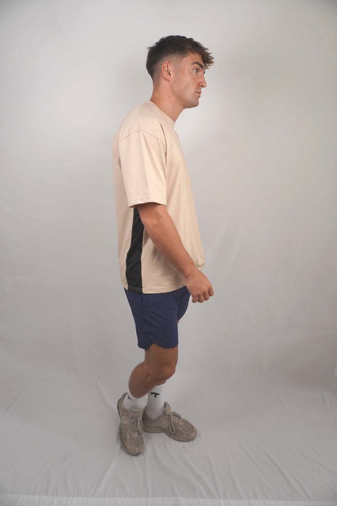 Oversize Side Mesh Tee - Khaki