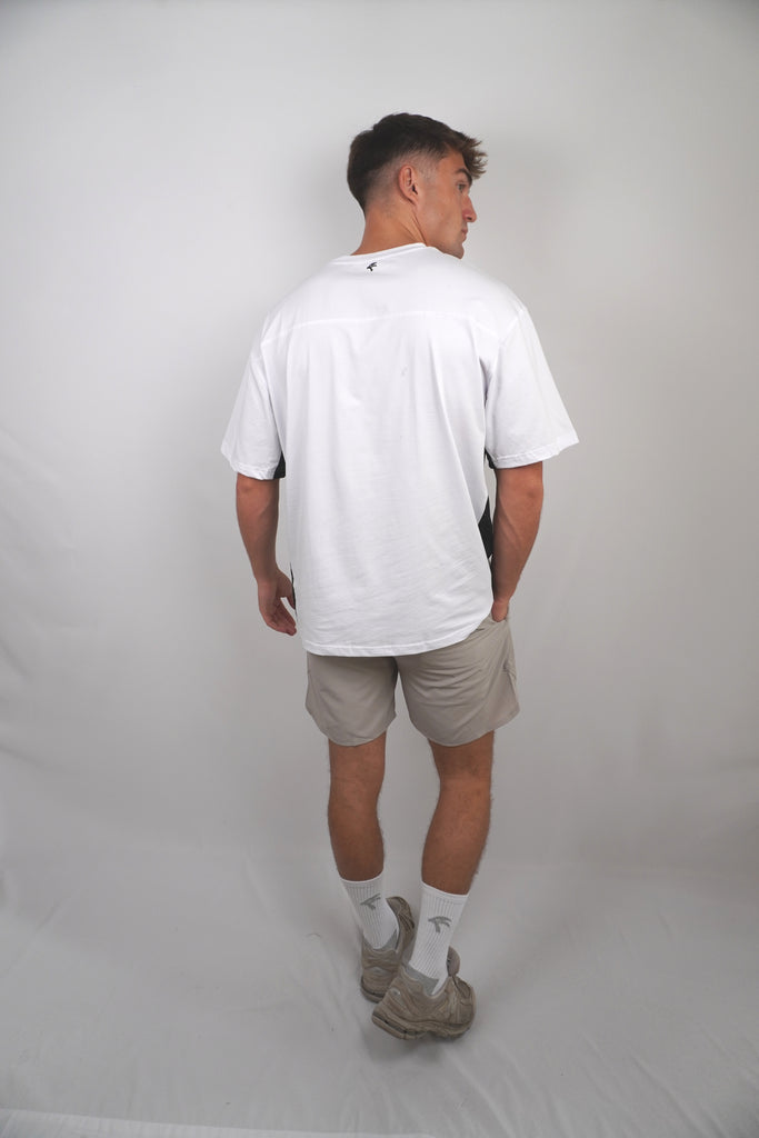 Oversize Side Mesh Tee - Cotton White