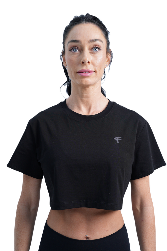 Women’s Cropped Cotton Tee - Black