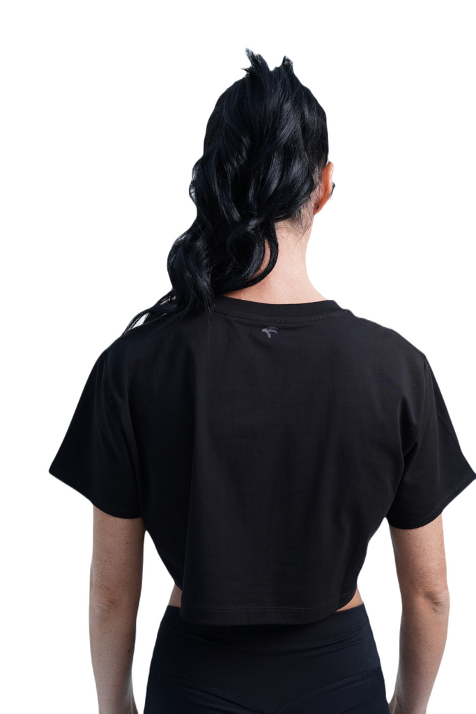 Women’s Cropped Cotton Tee - Black