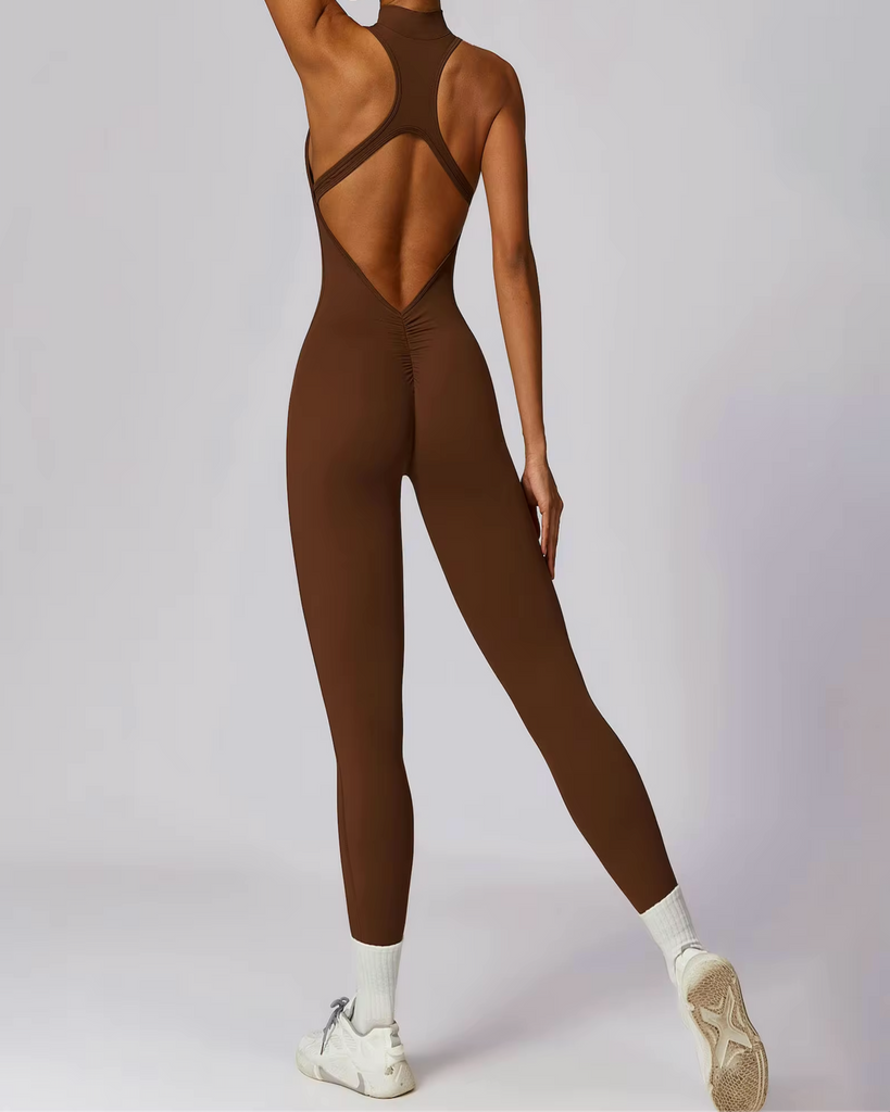 Yoga Jumpsuit - Chestnut