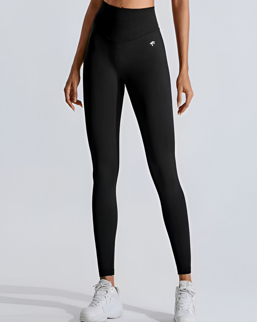 Criss Cross Seamless Scrunch Leggings - Black